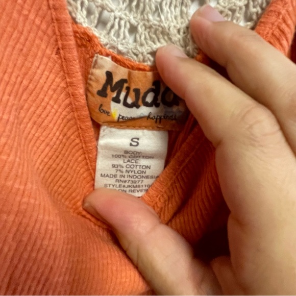 Mudd Crochet Top Womens Sm Juniors Tank Cotton Y2K 90s Boho Beachy Cottagecore - Picture 3 of 4